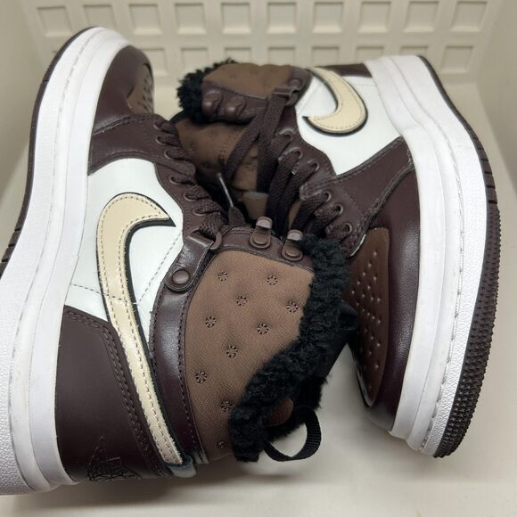 Nike Air Jordan 1 Mid SE Shoes Youth Size 6.5Y Brown Sherpa Fleece DC7723-200 - Picture 11 of 14